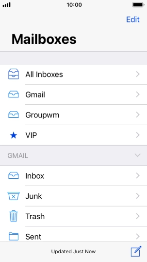 Press the required email account.