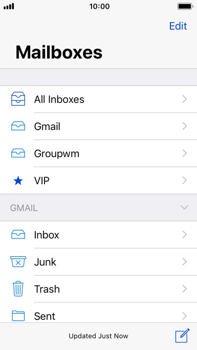 Press the required email account.