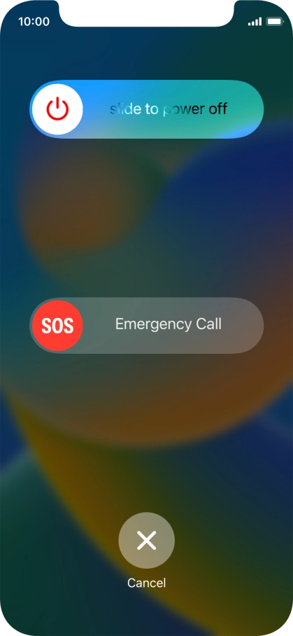 Press and drag the power off icon right. Press and drag the power off icon right.