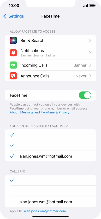 Press the indicator next to 