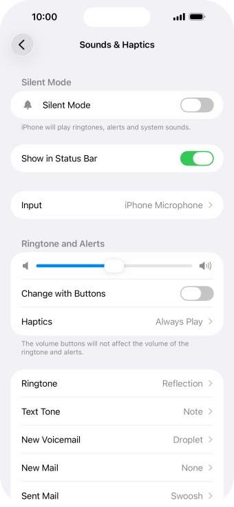 Press the indicator next to Press the indicator next to