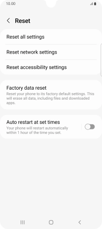 Press Factory data reset.