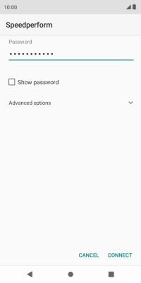 Key in the password for the Wi-Fi network and press CONNECT.
