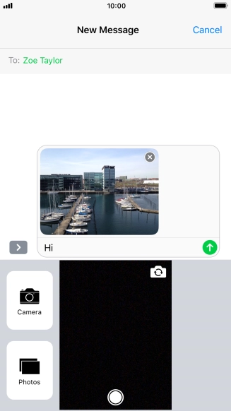 Press the send icon. Press the send icon.