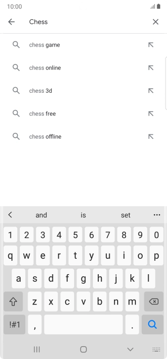 Key in the name or subject of the required app and press the search icon.