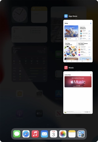 Slide upwards on the required application to end it.
