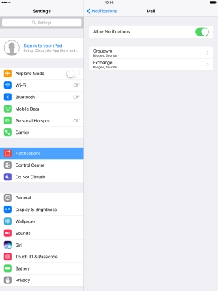 Press the indicator next to 