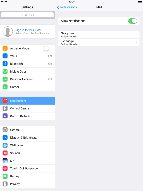 Press the indicator next to 