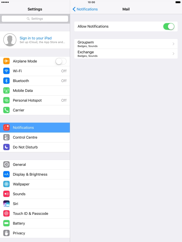 Press the indicator next to 