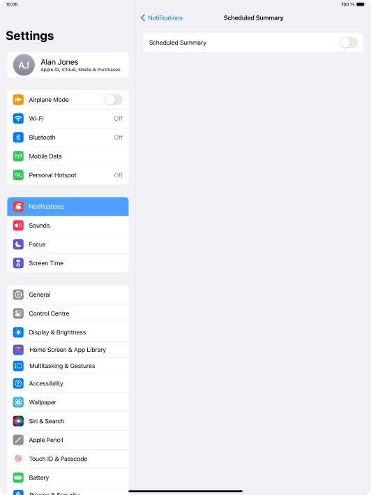 Press the indicator next to 