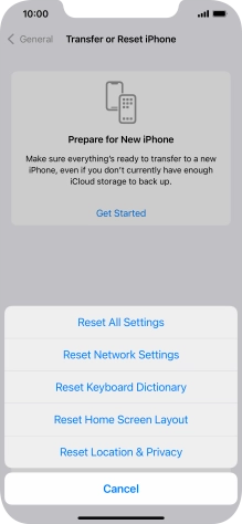 Press Reset All Settings.
