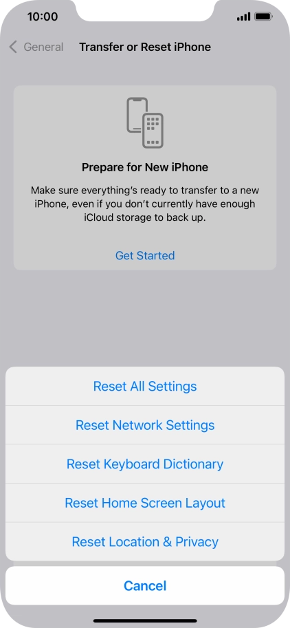 Press Reset All Settings.