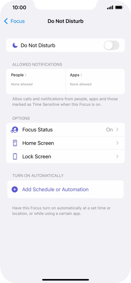 Press People and follow the instructions on the screen to select which contacts you would like to receive calls and notifications from when Do Not Disturb is turned on.