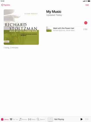 Go to the required category or playlist and press the required audio file.