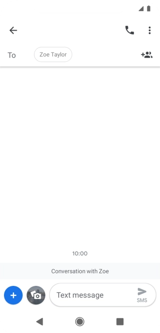Press the text input field and write the text for your text message.