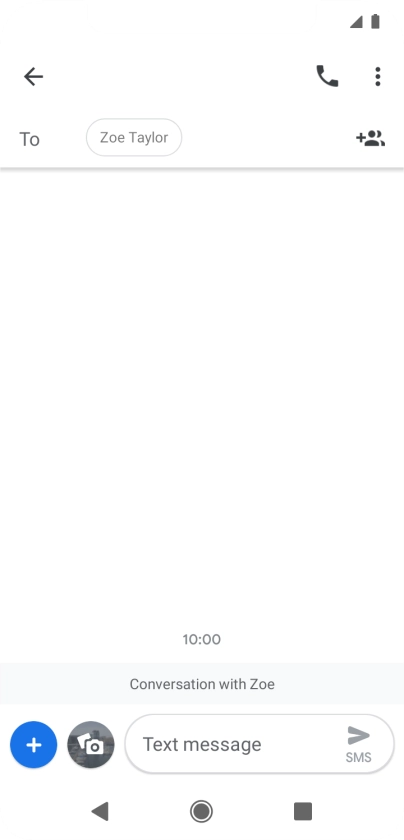 Press the text input field and write the text for your text message.