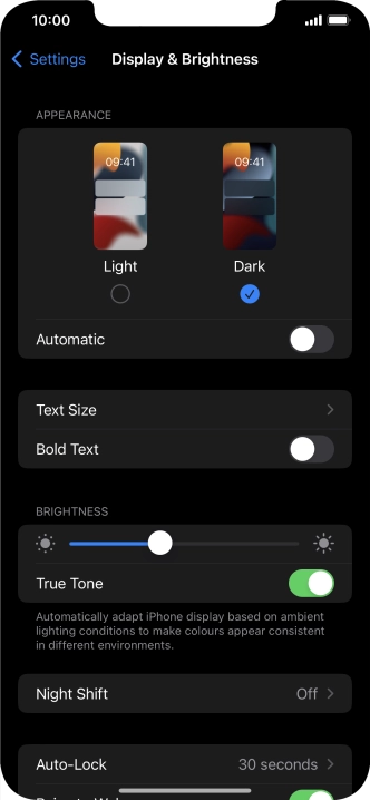 Press the indicator next to 