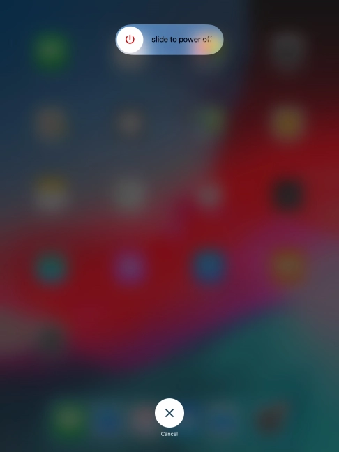 Press and drag the power off icon right. Press and drag the power off icon right.