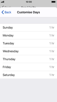Press the required days.