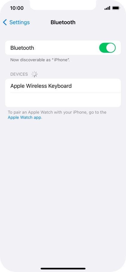 Press the required Bluetooth device and follow the instructions on the screen to pair the device with your phone.