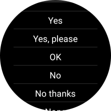 Press the required reply. Press the required reply.