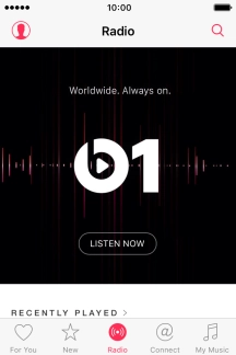 Press LISTEN NOW to start playback of Beats 1.