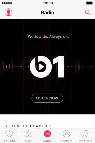 Press LISTEN NOW to start playback of Beats 1.