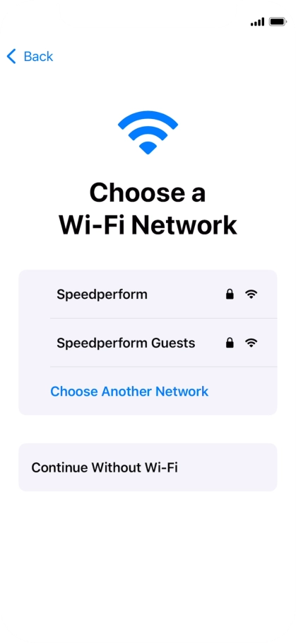 Press the required Wi-Fi network.