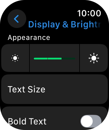 Press the brightness icons to set the required brightness.