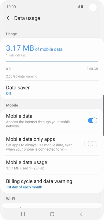 The total data usage is displayed.