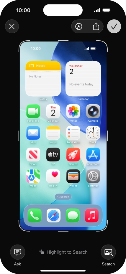 Follow the instructions on the screen to edit and save your screenshot. Follow the instructions on the screen to edit and save your screenshot.