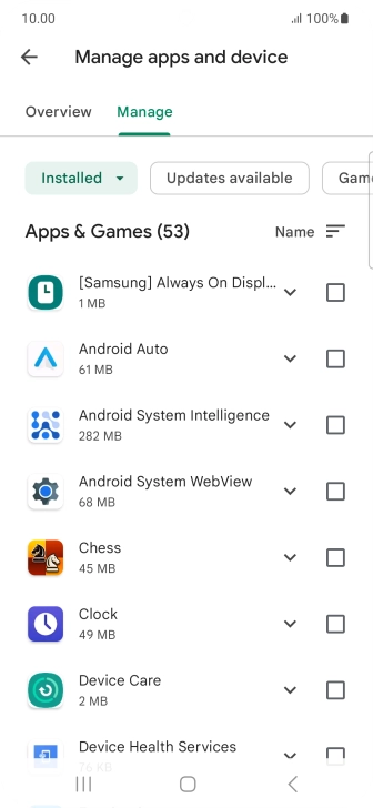 Press the required app.