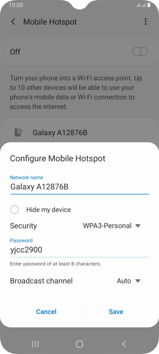Press the field below 