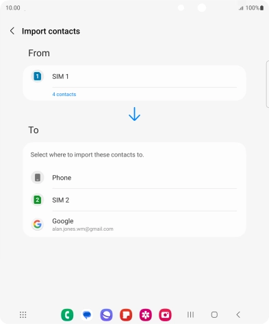 Press the required Google account.