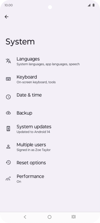 Press Reset options.