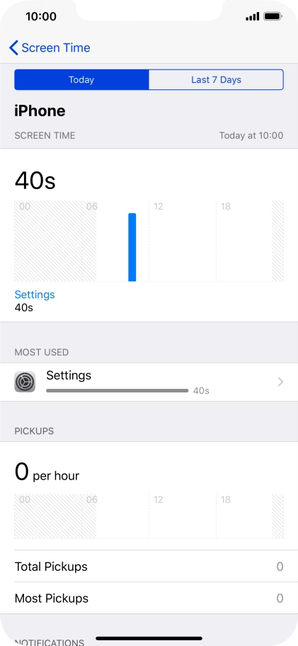 Press Last 7 Days to see your use for the past week.
