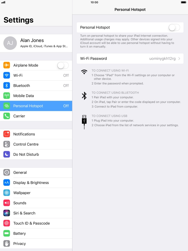 Press the indicator next to 