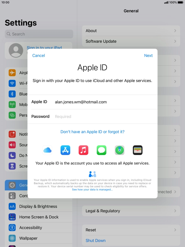 Press the field next to 