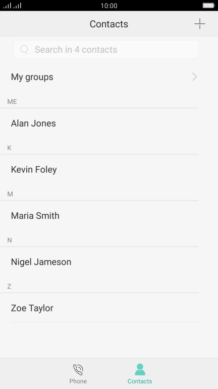 Press the add contact icon.