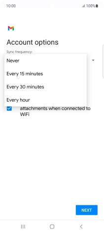 Press the required setting.