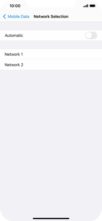 If you turn off the function, press the required network.
