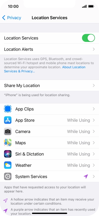Press the required app.