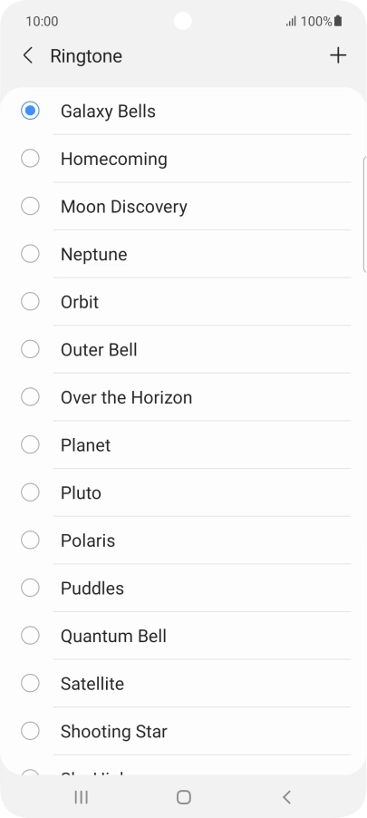 Press the add ring tone icon.