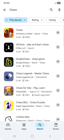 Press the required app.