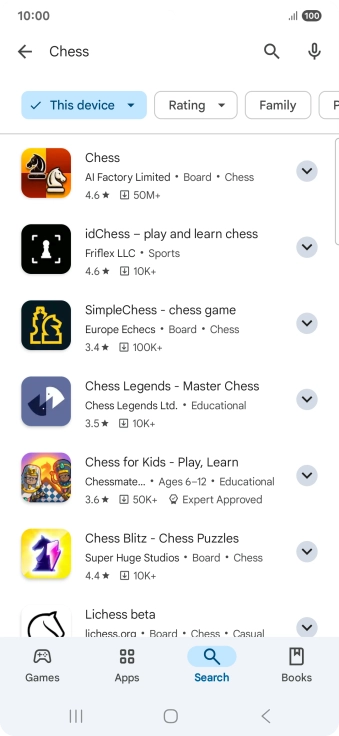 Press the required app.