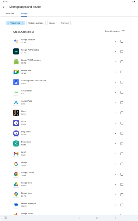 Press the required app.
