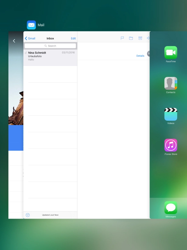 Slide the required application upwards to end it.