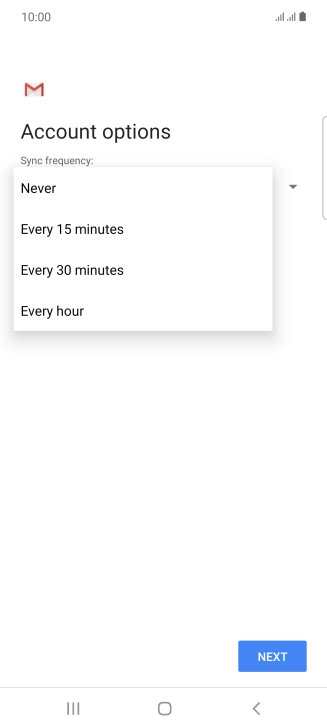 Press the required setting.