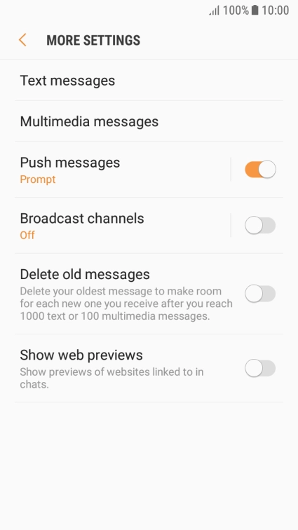 Press Text messages.