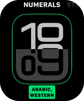 Turn the Digital Crown to change between the different designs. Turn the Digital Crown to change between the different designs.